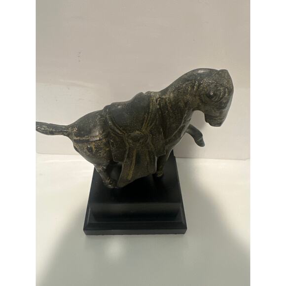 Bronze Horse bookend Statue Art Piece San Francisco Bay Trading Patina Wood Base - Picture 6 of 14